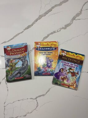 Scholastic Geronimo Stilton set of 3 Books Blue Purple Illustrated Hardcover